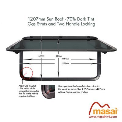 Sunroof - 1207 x 477 mm - DARK tint Sunroof - 1207 x 477 mm - DARK tint