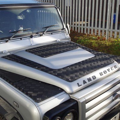 2 Piece 3mm Aluminium Chequer Plate Kit for Land Rover Defender Puma Bonnets 2 Piece 3mm Aluminium Chequer Plate Kit for Land Rover Defender Puma Bonnets