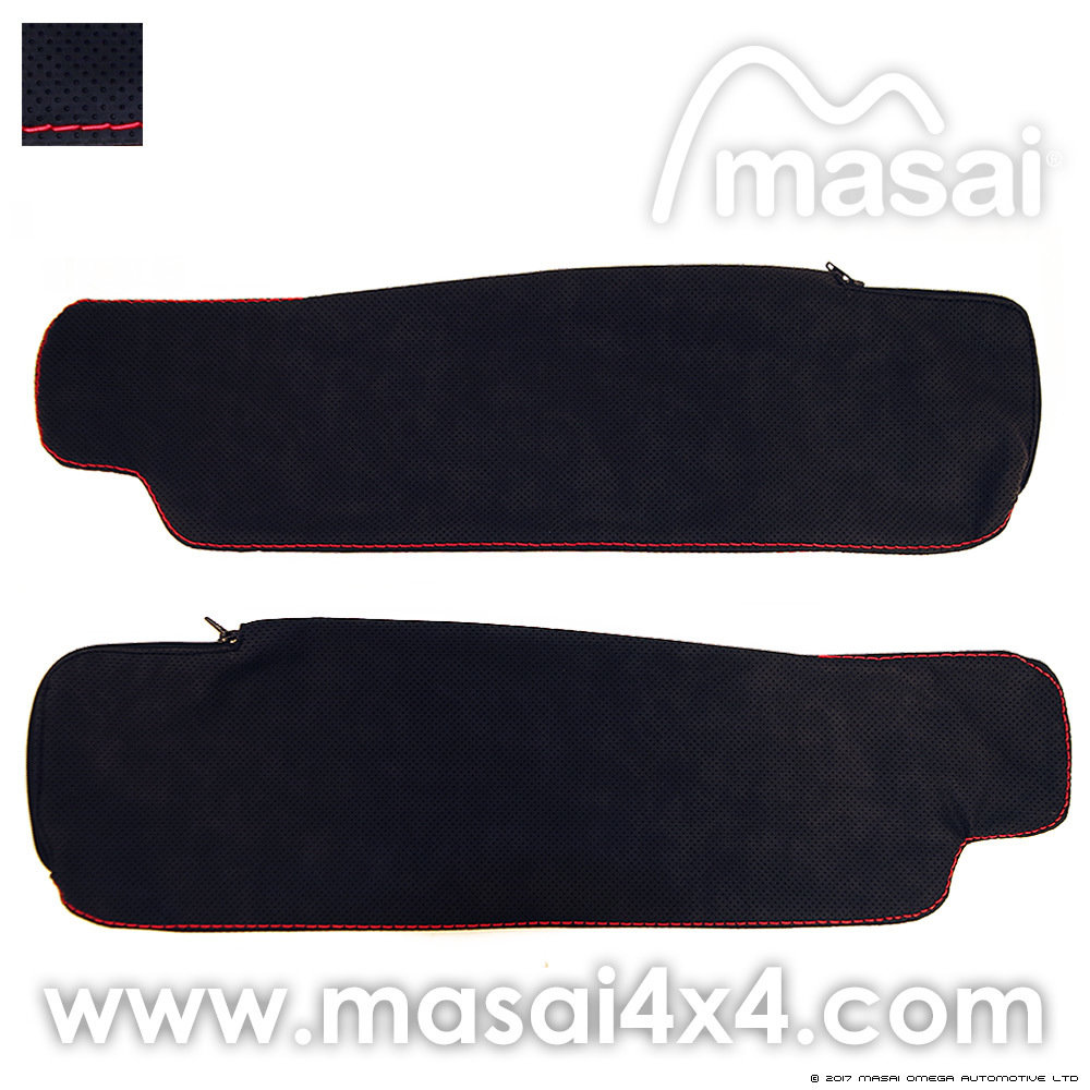 Sun Visor Cover - Leatherette with Red Stitch