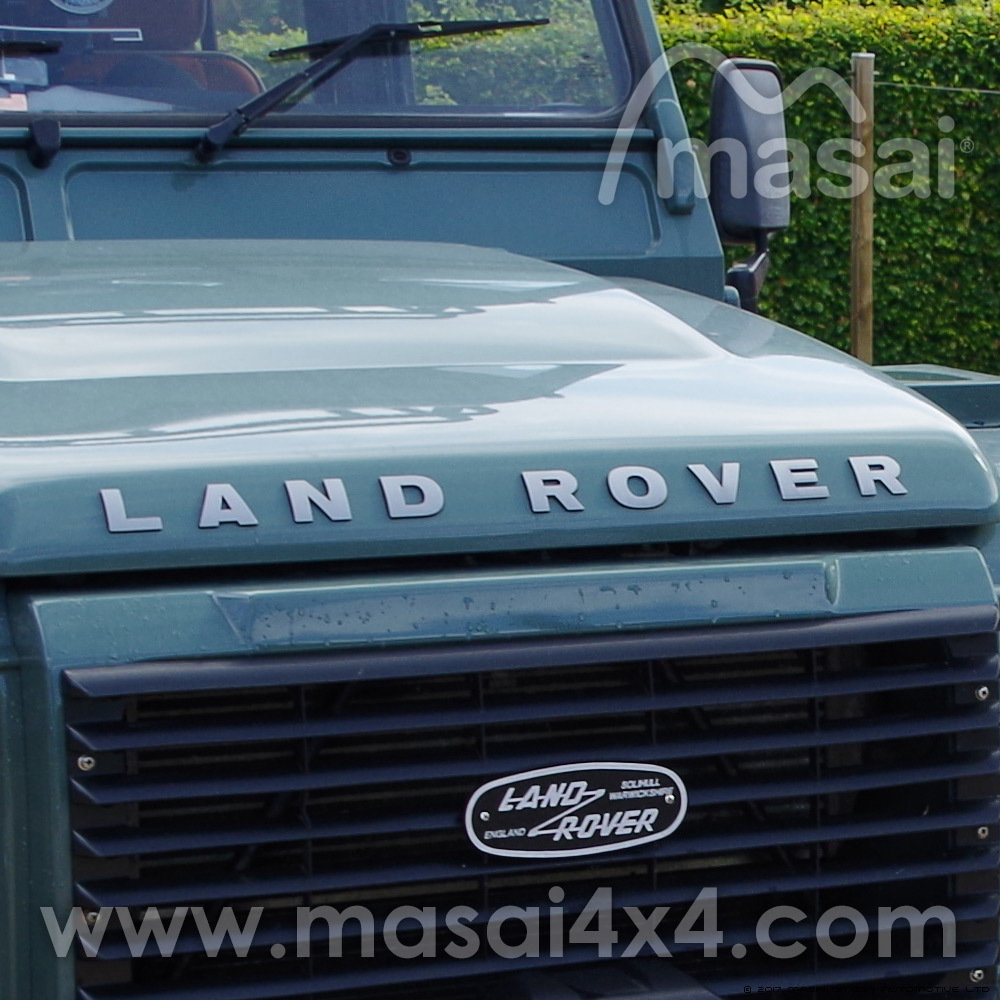 "LAND ROVER" Bonnet Raised 3D Lettering Decal - Silver DAB500290/300