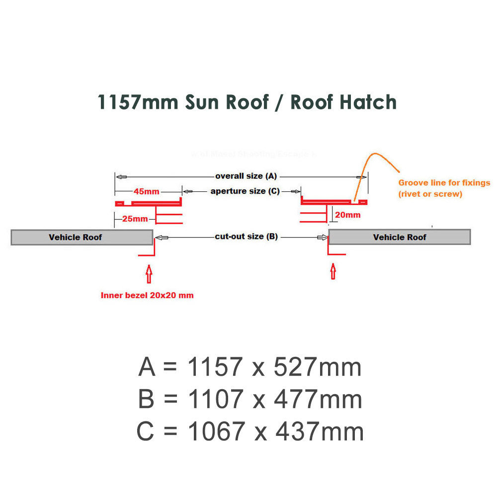 Sunroof - 1157 x 527mm - Dark Tint