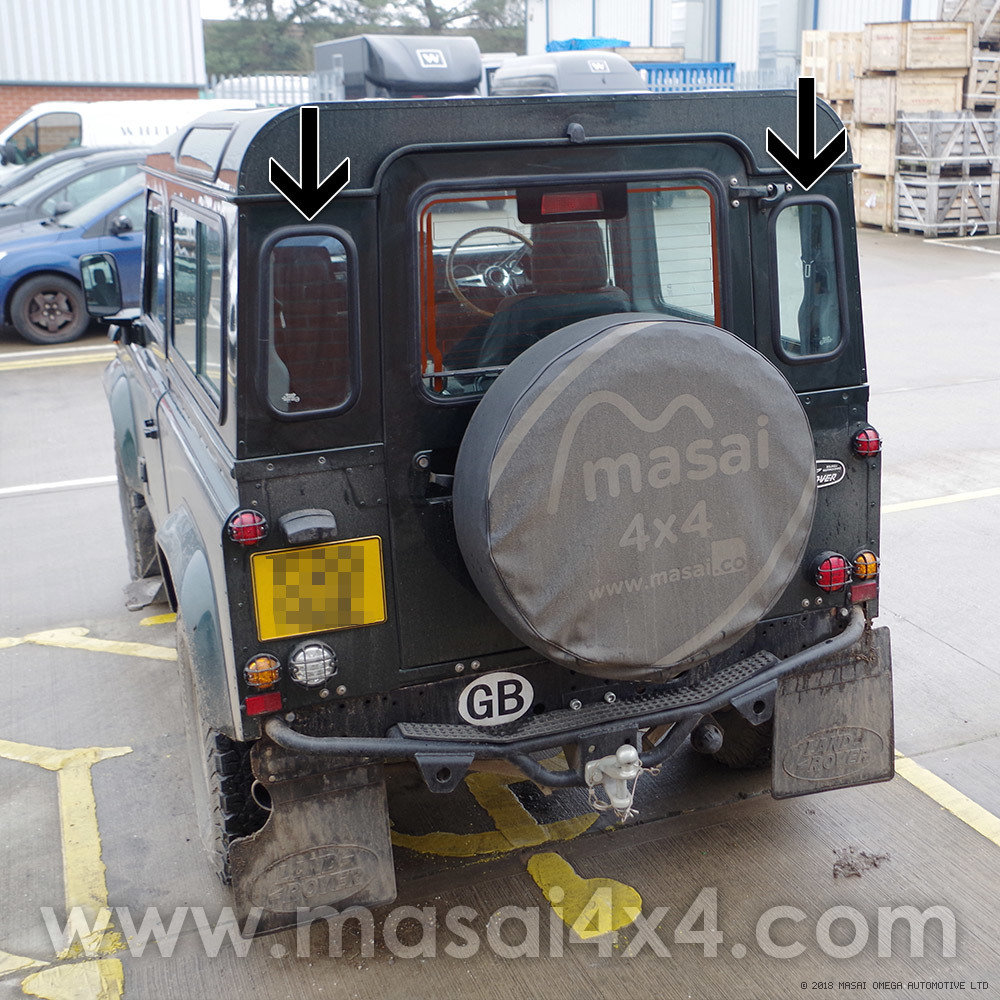 Rear Quarter Glass Windows - Green-Tinted for Land Rover Defender 90 and 110 (Oval Shape)