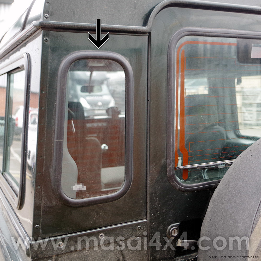 Rear Quarter Glass Windows - Green-Tinted for Land Rover Defender 90 and 110 (Oval Shape)