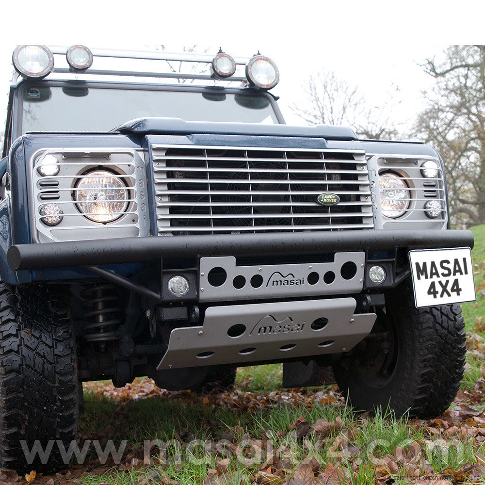 Tubular Bumper with LED DLR's for Land Rover Defender 90 / 110 (Masai Style) Masai-TBump-LED