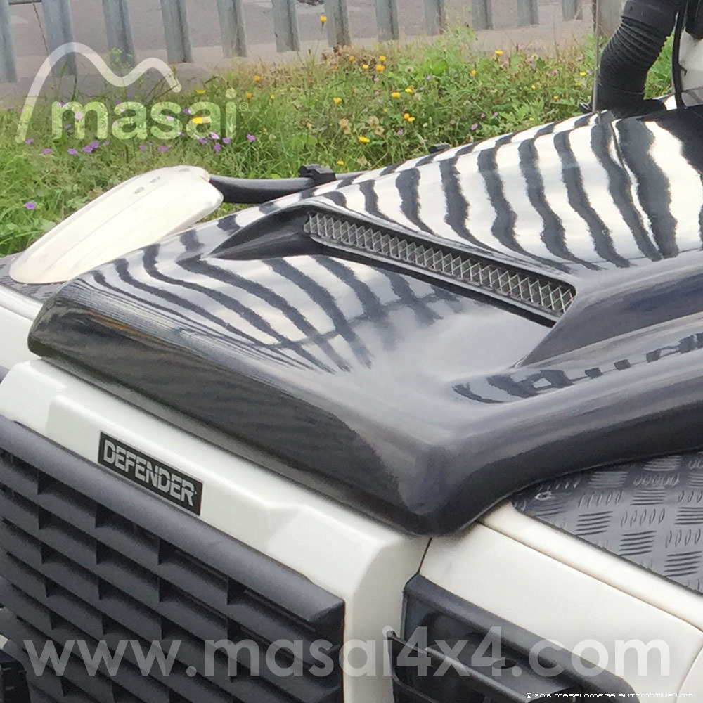 Masai Sport Scooped Bonnet with Grill for Land Rover Defender - GRP Fibreglass