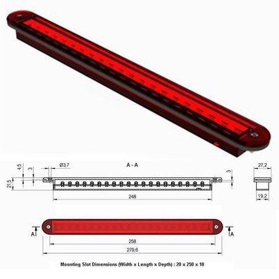 Rear External LED Brake Light, 12v Rear External LED Brake Light, 12v