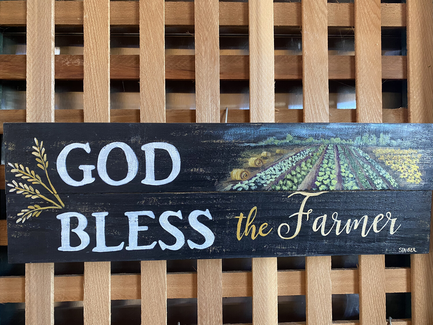 God Bless the Farmer Wallhanging | Finely Finished by Sandra Staiger God Bless the Farmer Wallhanging | Finely Finished by Sandra Staiger