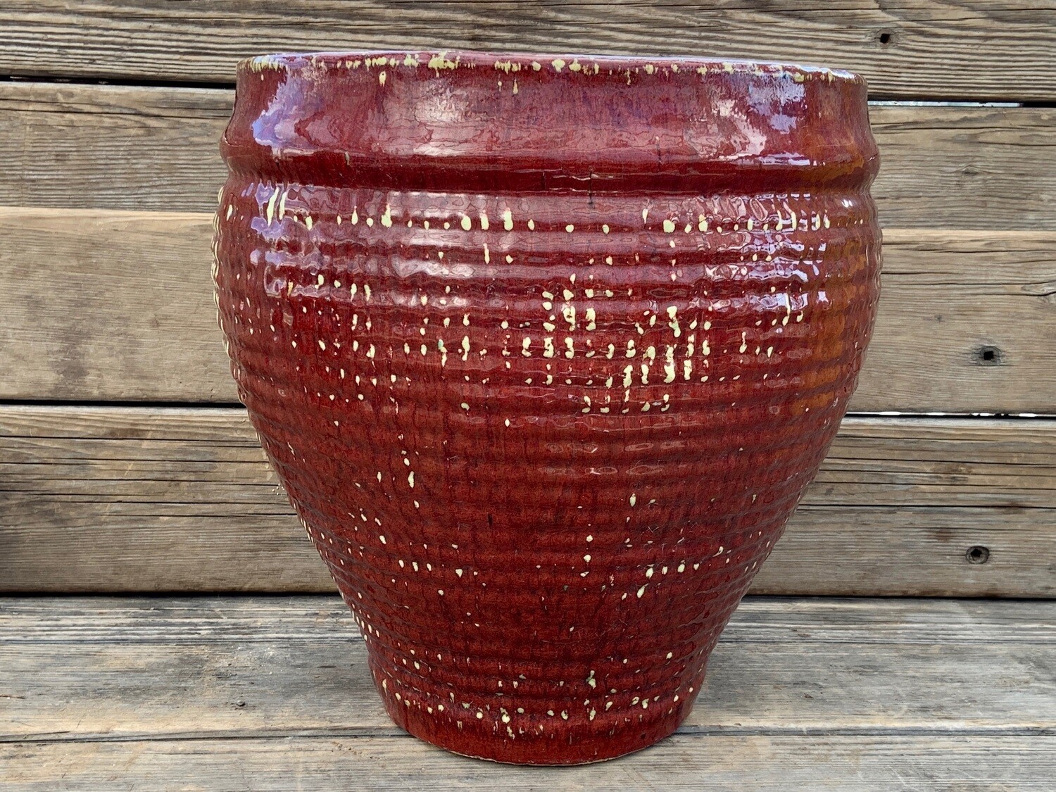 Greenhouse Pot | Textured Red/Gold Urn Planter | 15.5 Greenhouse Pot | Textured Red/Gold Urn Planter | 15.5