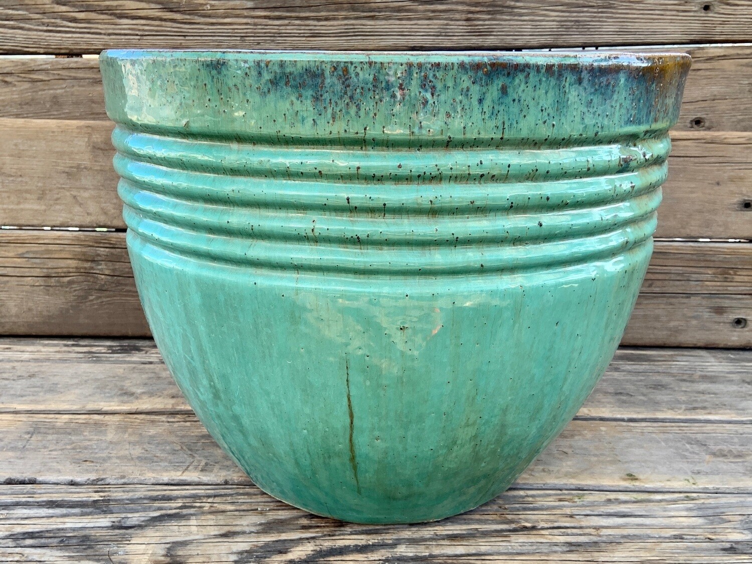Greenhouse Pot | Ribbed Jade Planter | 14 Greenhouse Pot | Ribbed Jade Planter | 14
