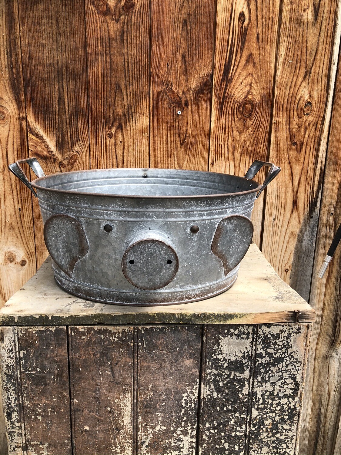 Garden Decor | Large Galvanized Pig Planter/Bucket Garden Decor | Large Galvanized Pig Planter/Bucket