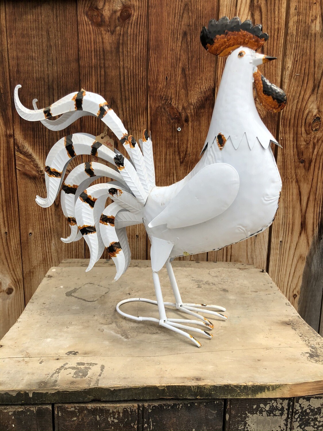 Garden Decor | Enamel Rooster Garden Decor | Enamel Rooster