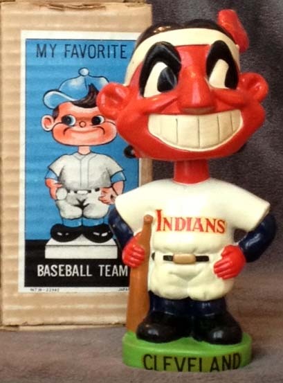 1960’s Cleveland Indians Green Base Bobble Head Doll