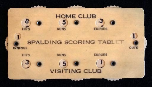 Turn of the Century Spalding Baseball Scoring Tablet