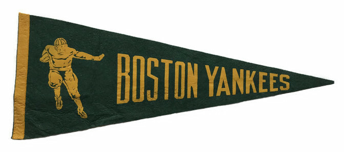 Antique Football Pennant - Boston Yankees