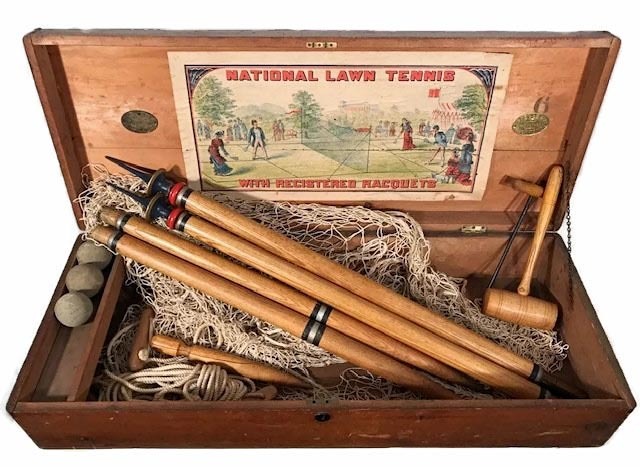 1870's National Lawn Tennis Box Kit with Contents