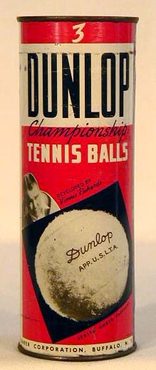 1920’s Vinnie Richards, Dunlop Flat-Top Tennis Ball Can UNOPENED
