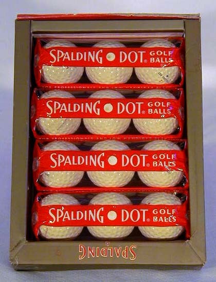 1940-50’s One Dozen Spalding Golf Balls in Original Sleeves and Case Box