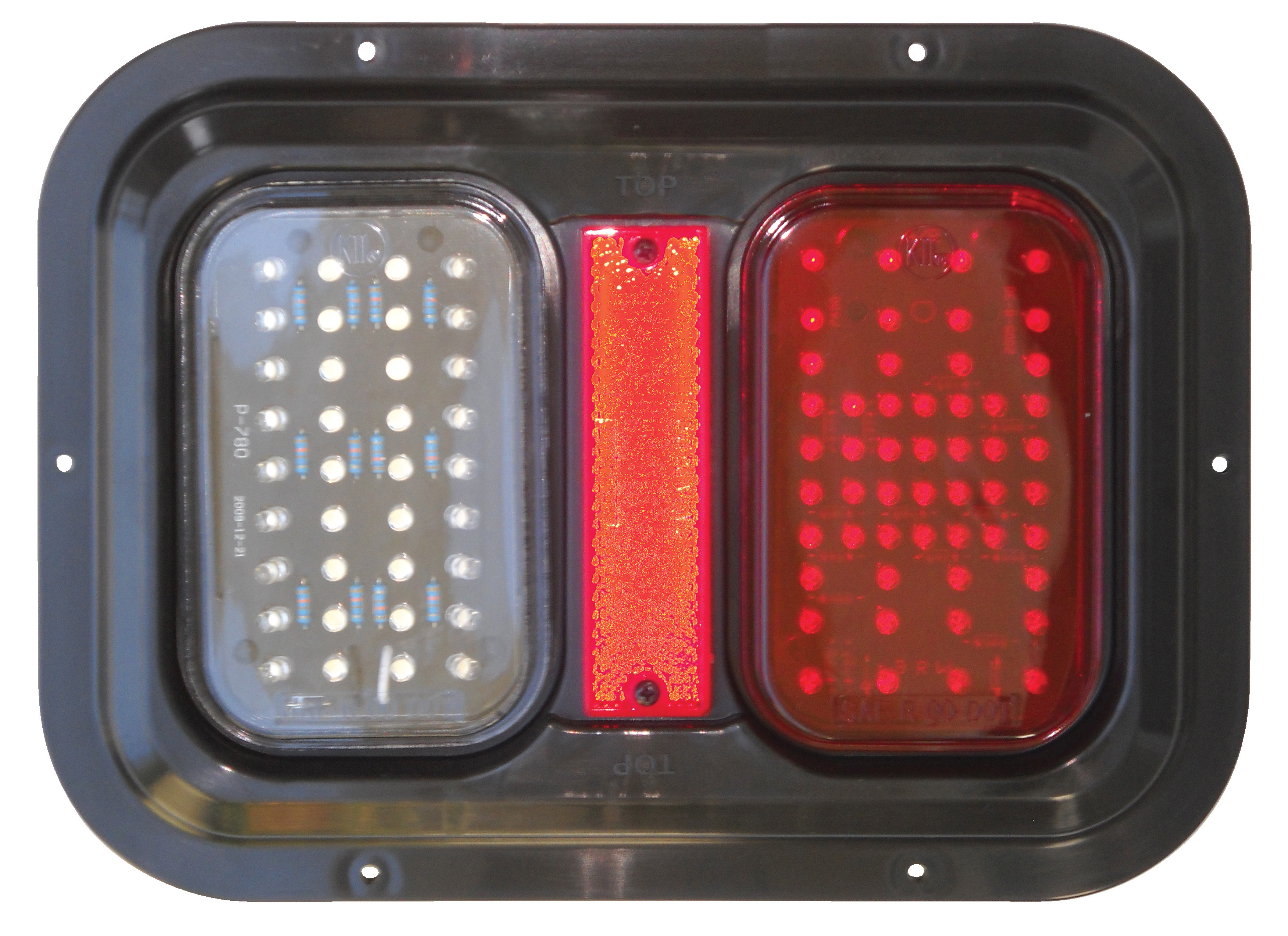 Weatherproof LED Tail Lamp, Turn Signal, and Brake Light w/ LED Back Up Light 52721