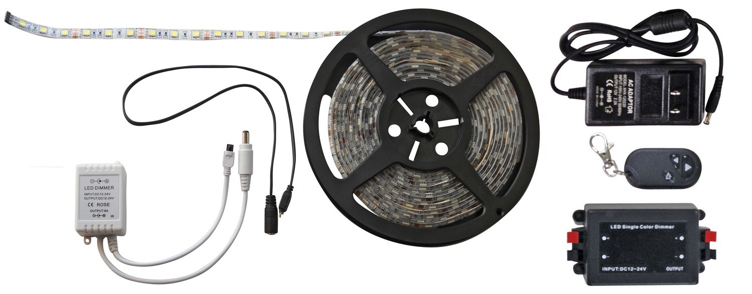White 16 Foot LED Strip Light with RF Remote White 16 Foot LED Strip Light with RF Remote