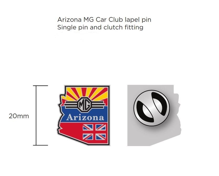 (06) Arizona MG Club Lapel Pin, Earrings, or Cufflinks 06