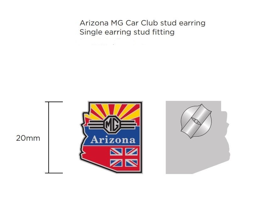 (06) Arizona MG Club Lapel Pin, Earrings, or Cufflinks