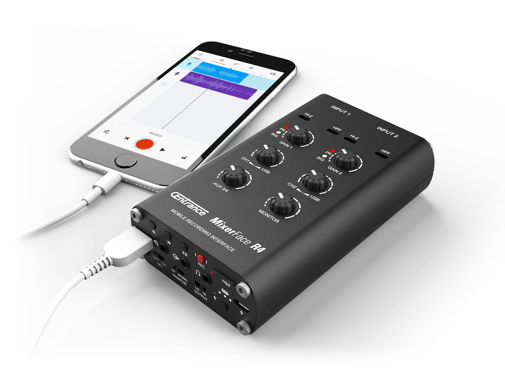 MixerFace R4R recording to iPhone