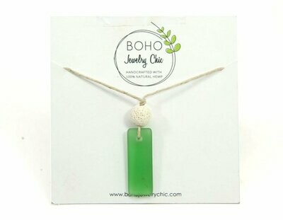 Green Sea Glass Necklace Essential Oil Jewelry Green Sea Glass Necklace Essential Oil Jewelry