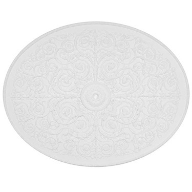 Blanc De Fleurs White Oval Ceiling Medallion