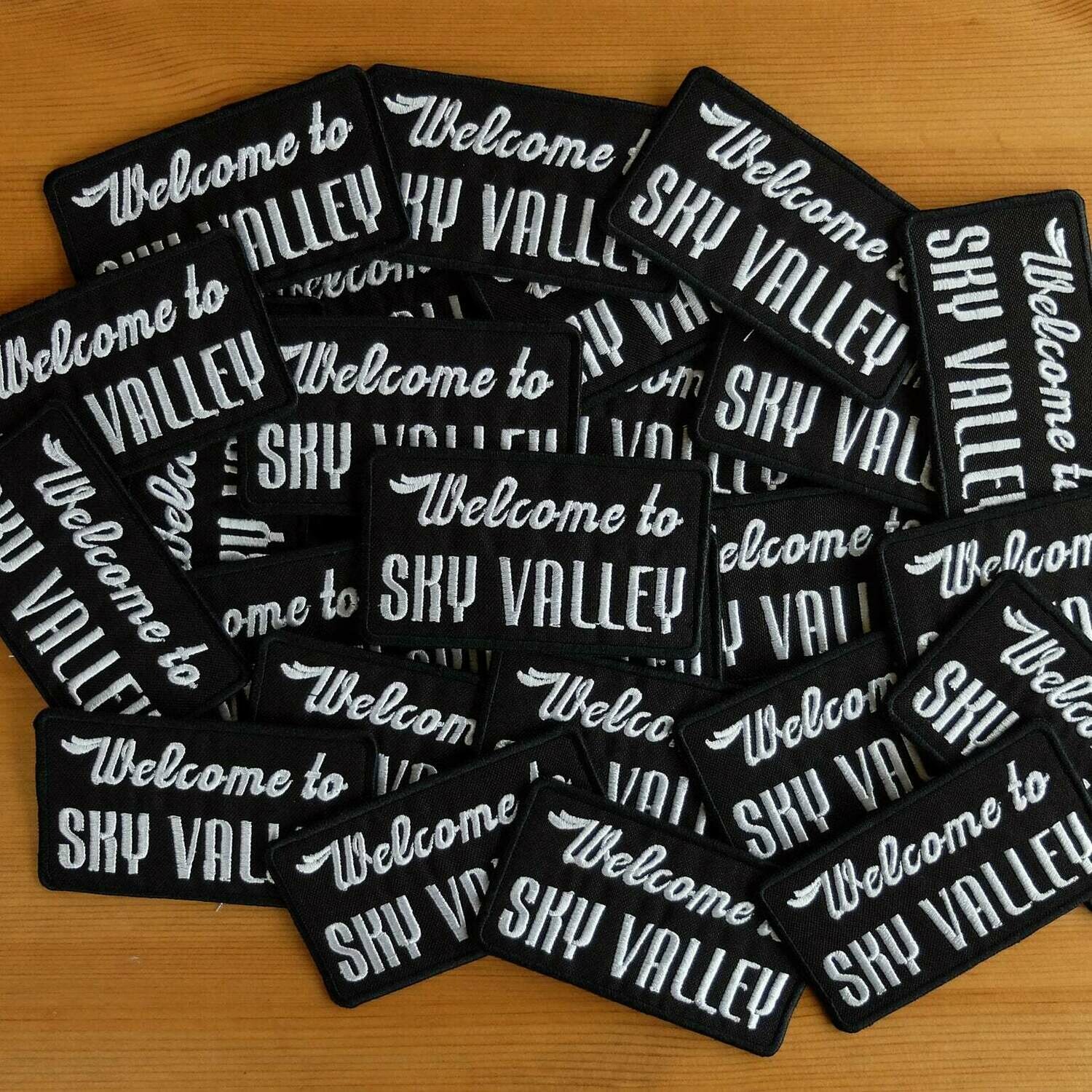 WELCOME TO SKY VALLEY EMBROIDERED PATCH WELCOME TO SKY VALLEY EMBROIDERED PATCH