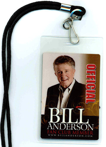 Bill Anderson Fan Club Laminate Bill Anderson Fan Club Laminate