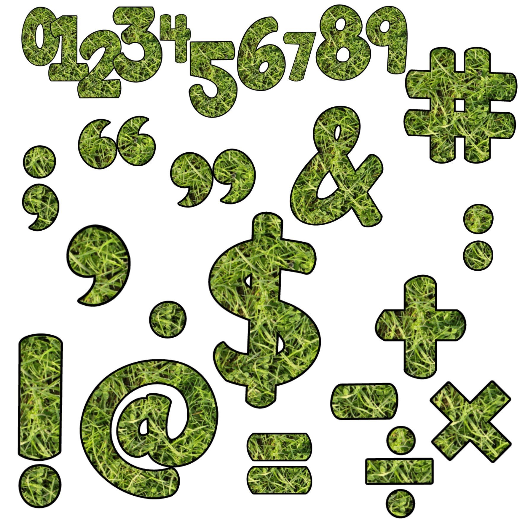 Grass Clip Art Numbers Punctuation and Symbols