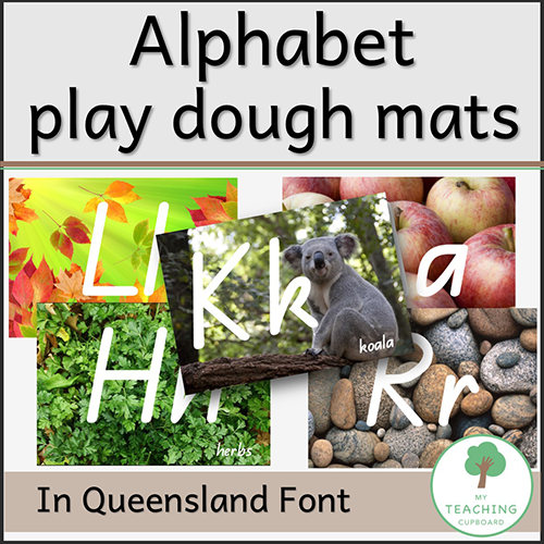 Play Dough Alphabet Mats in Queensland Beginner's Font 00075