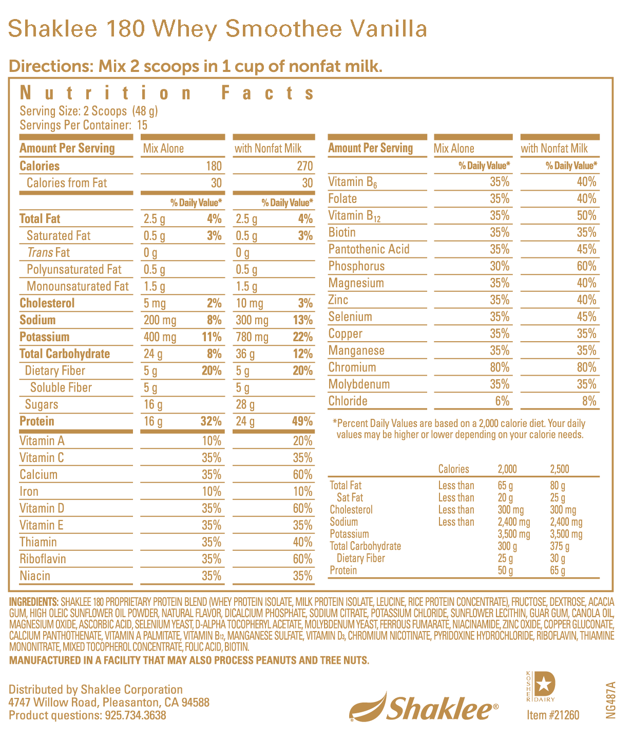 Shaklee 180 Whey Smoothee