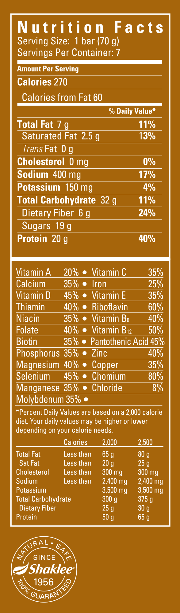 Meal-in-a-Bar, Peanut Butter & Chocolate Chip Label