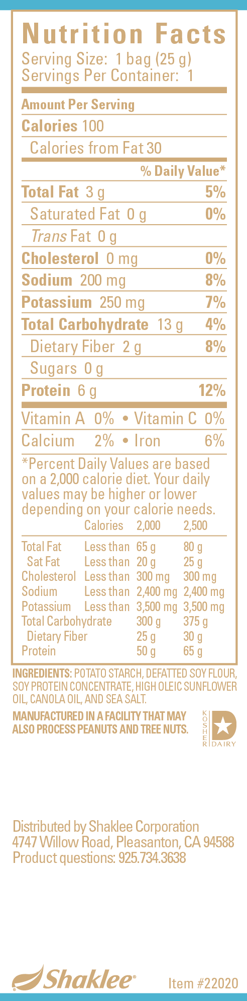 Snack Crisps, Sea Salt Label