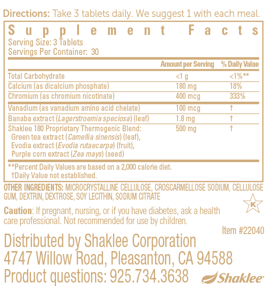 Shaklee 180 Metabolic Boost