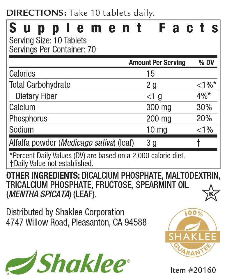 Alfalfa Complex Label 700 Tablets