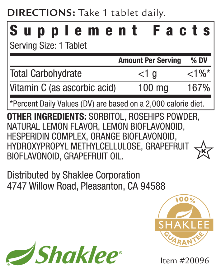 Chewable Vita-C 100mg Label