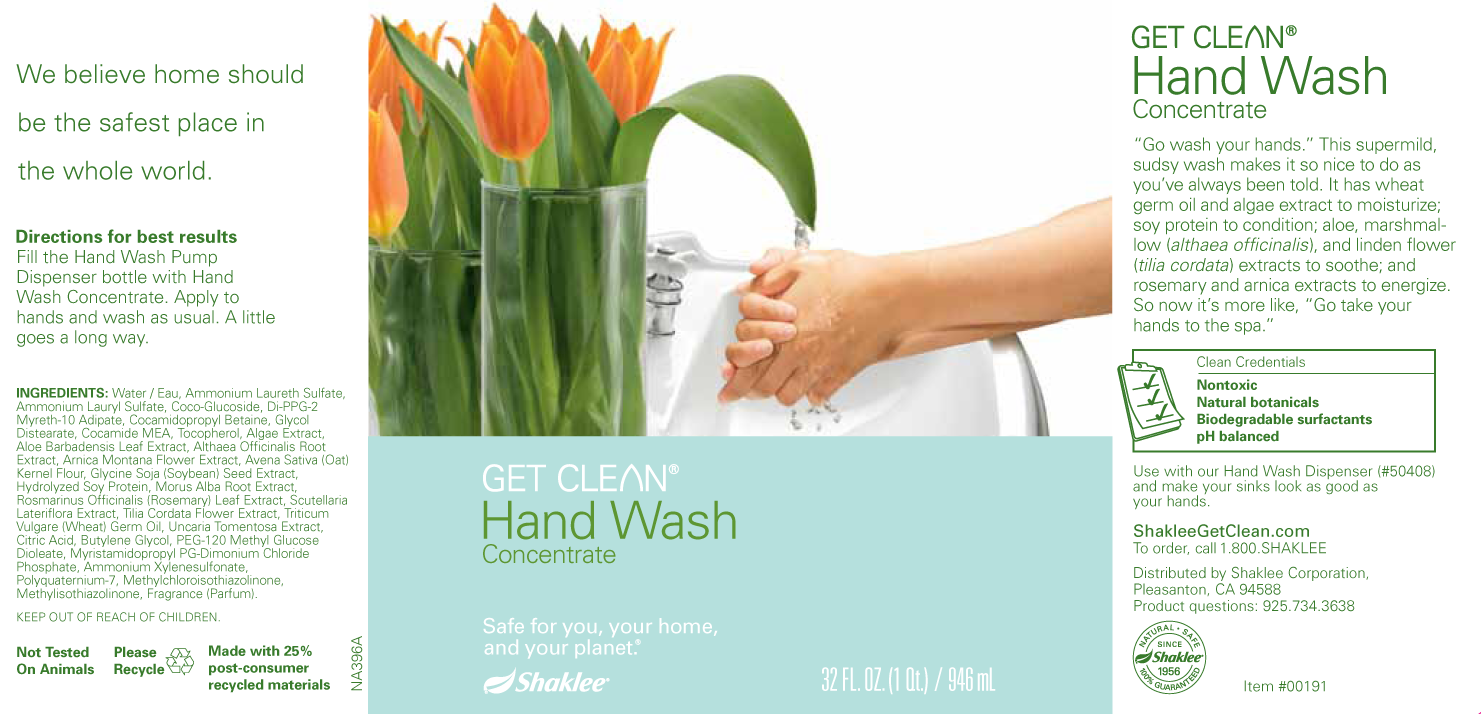 Hand Wash Concentrate Label