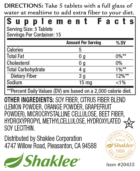 Fiber Plan (Tablets) Label