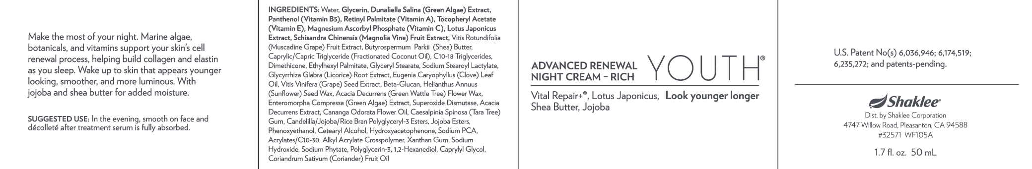 YOUTH Advance Renewal Night Cream-Rich (32571)