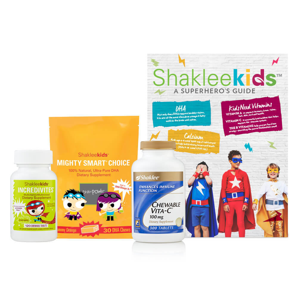 Shaklee Kids Power Pack: Incredivites, Mighty Smart Choice, Chewable Vitamin C 89423