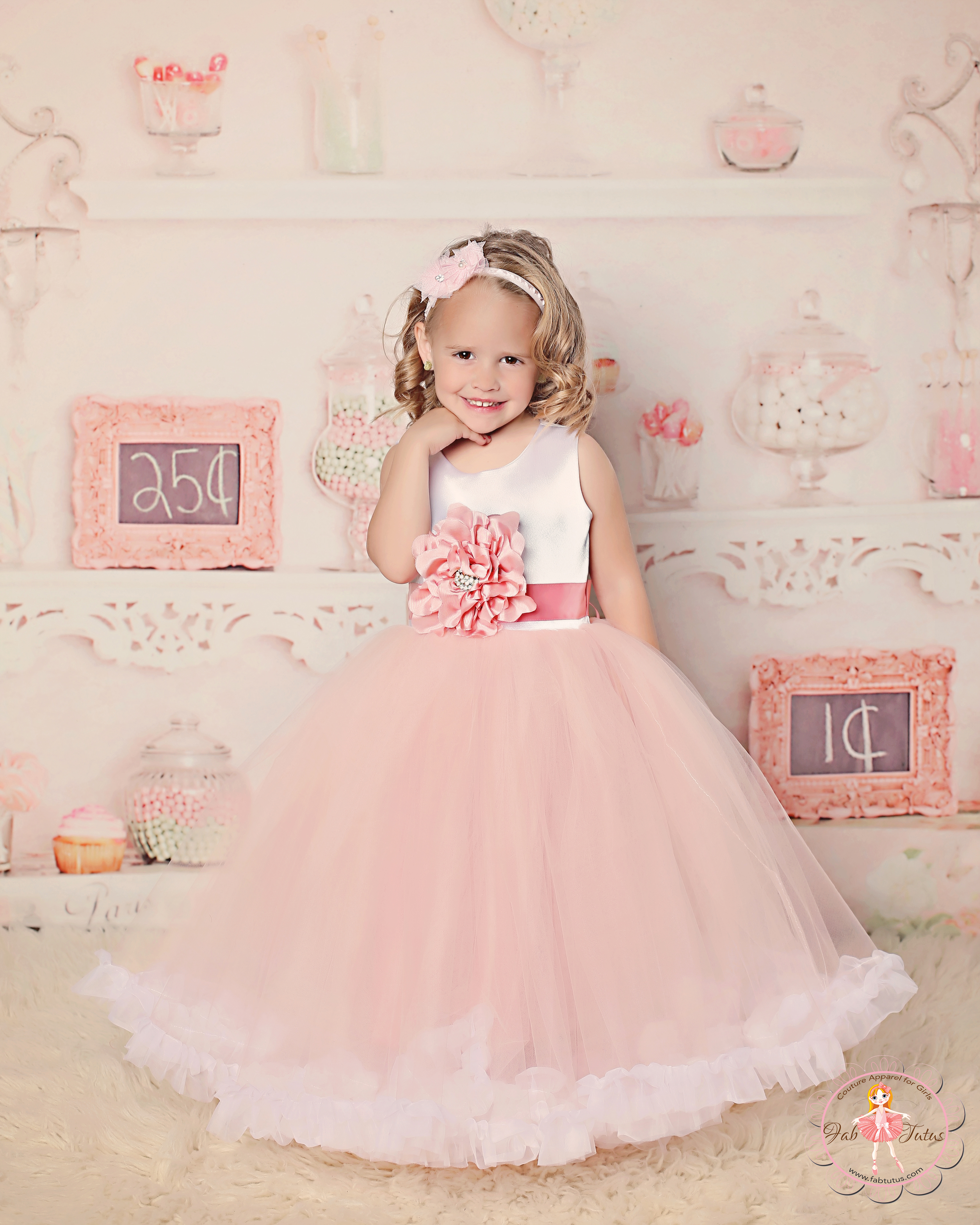 blush pink girls dress