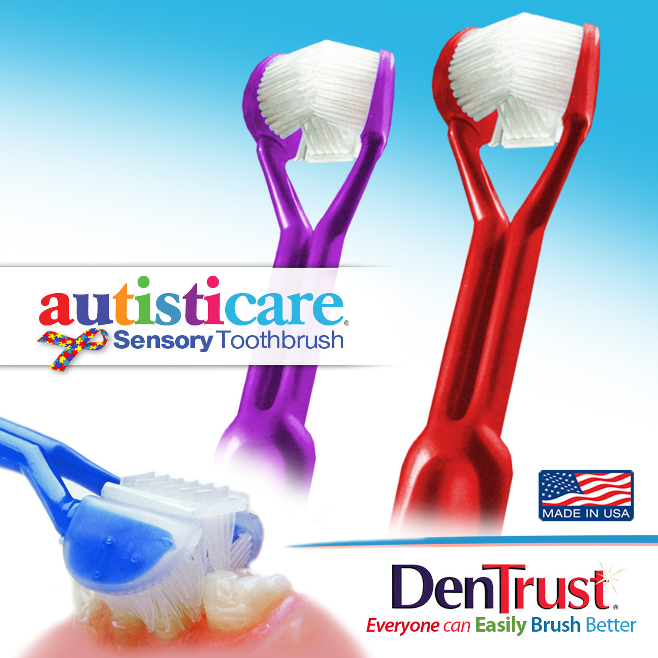 Autisticare 3-Sided Sensory Toothbrush for AUTISM Calm | Autism ...