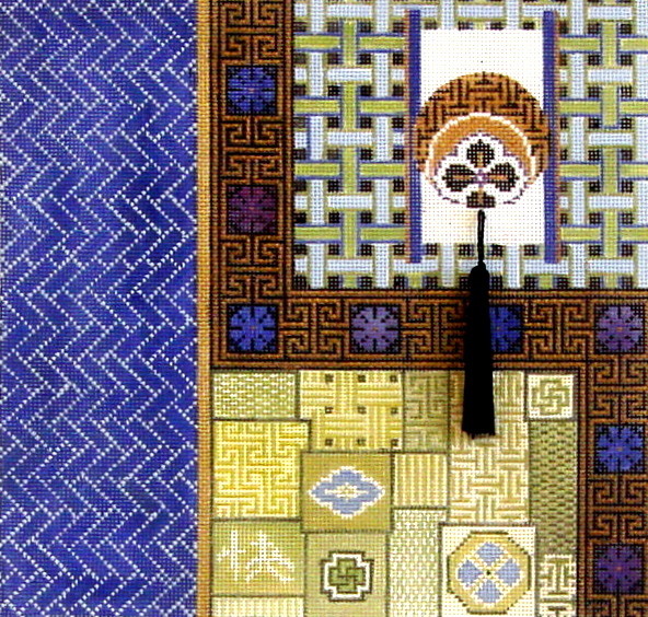 Japanese Quilt (hand painted from Mindy's Needlepoint Factory) Japanese Quilt (hand painted from Mindy's Needlepoint Factory)