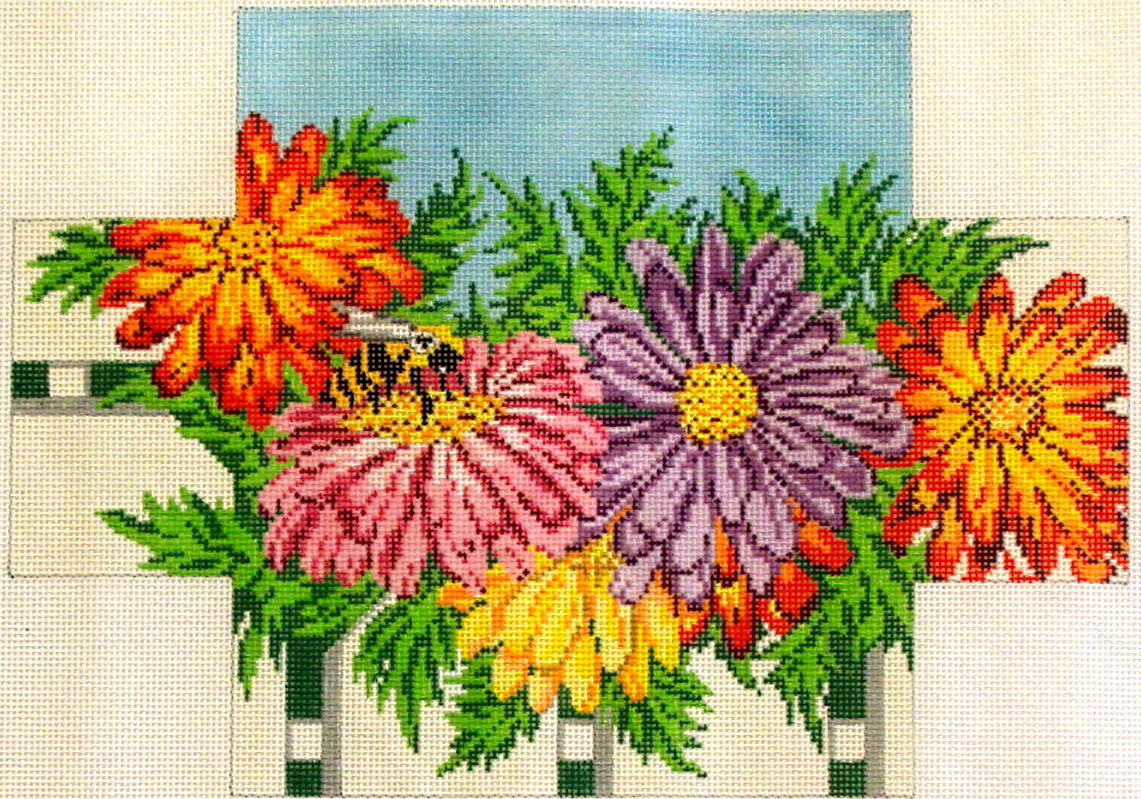 Mums & Bee Brickcover (handpainted from Needle Crossing) 19*2538
