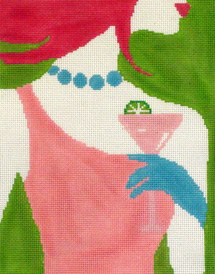 Cosmo Girl (hand painted needlepoint canvas from Voila) 19*BAG-423