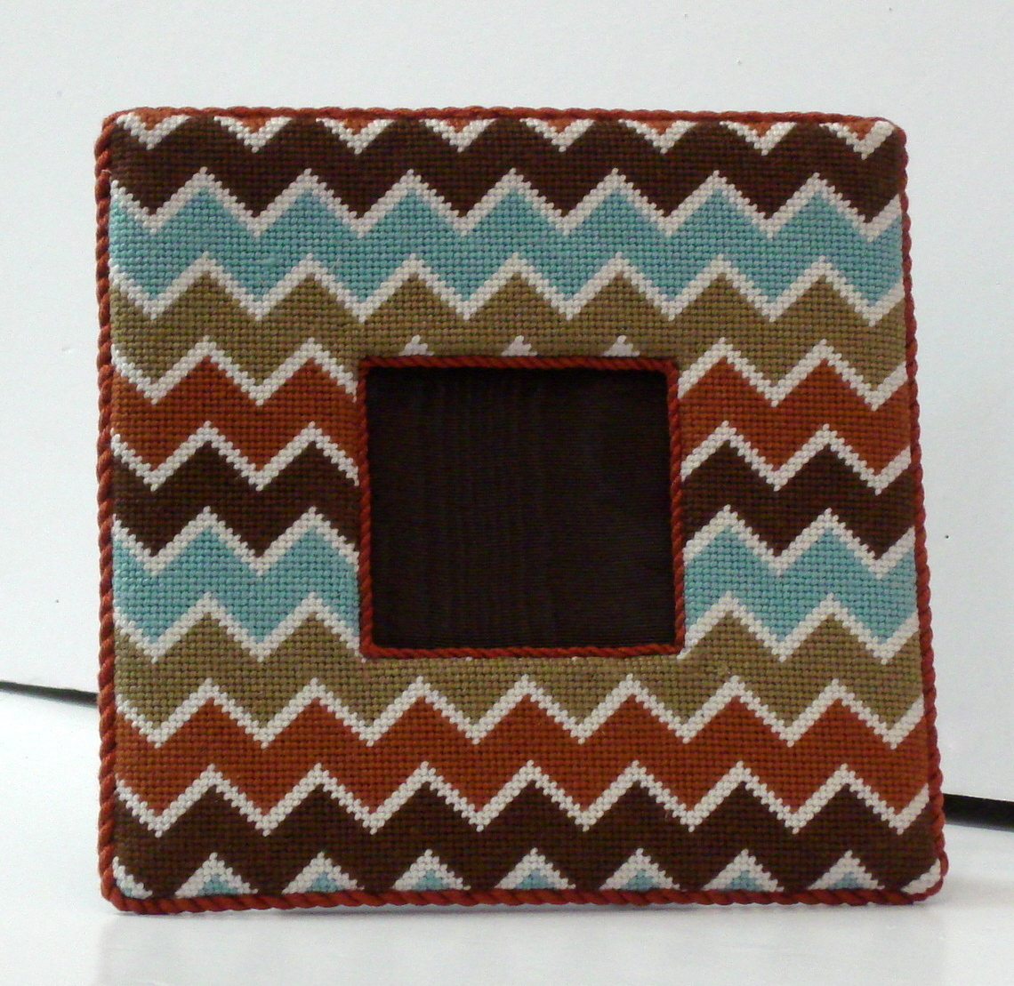 Multi Color Chevron Frame (handpainted by All About Stitching ??)