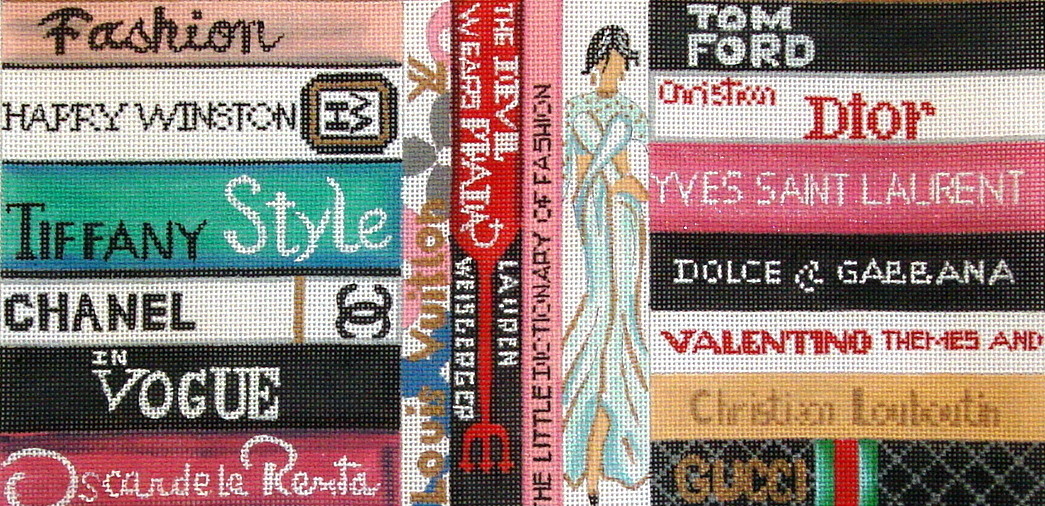 Fashion Books (hand painted needlepoint canvas from Alice Peterson) Fashion Books (hand painted needlepoint canvas from Alice Peterson)