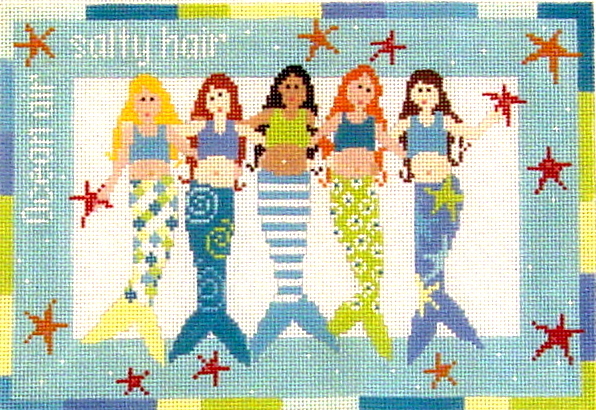Mermaids (hand painted needlepoint canvas from Pippin Studios) 19*P-F-019
